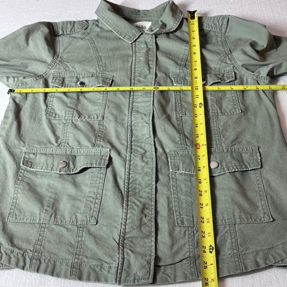 XL Mudd Olive Green Military-Inspired Cargo Jacket w/Full Zip and Snap Pockets - Picture 7 of 7